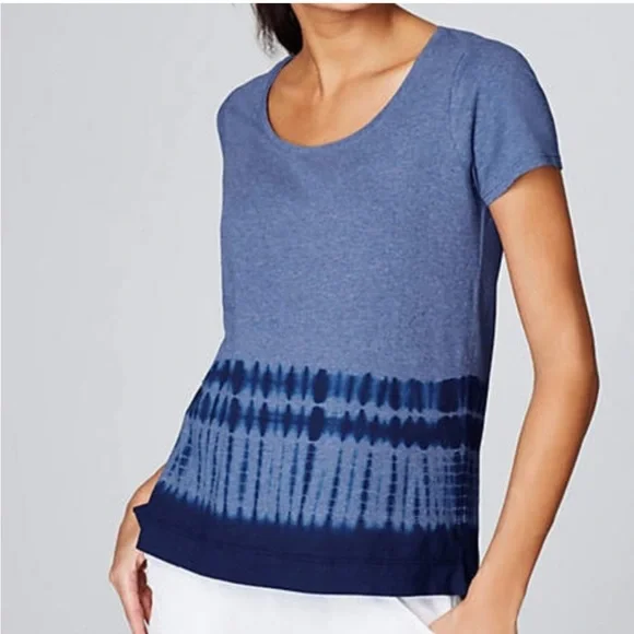 J. Jill Indigo Tie-Dye Short Sleeve Top - Picture 3 of 7